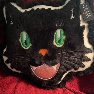Pillowfort Black Cat Pillow with Green Eyes